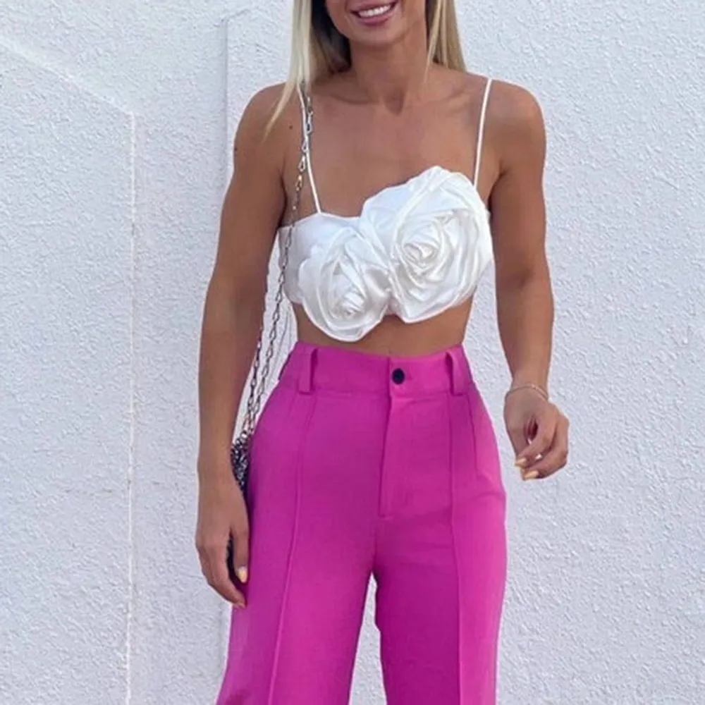 Rosebud Satin Crop Top