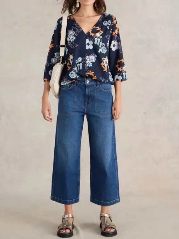 Tia Cropped Wide Leg Jean