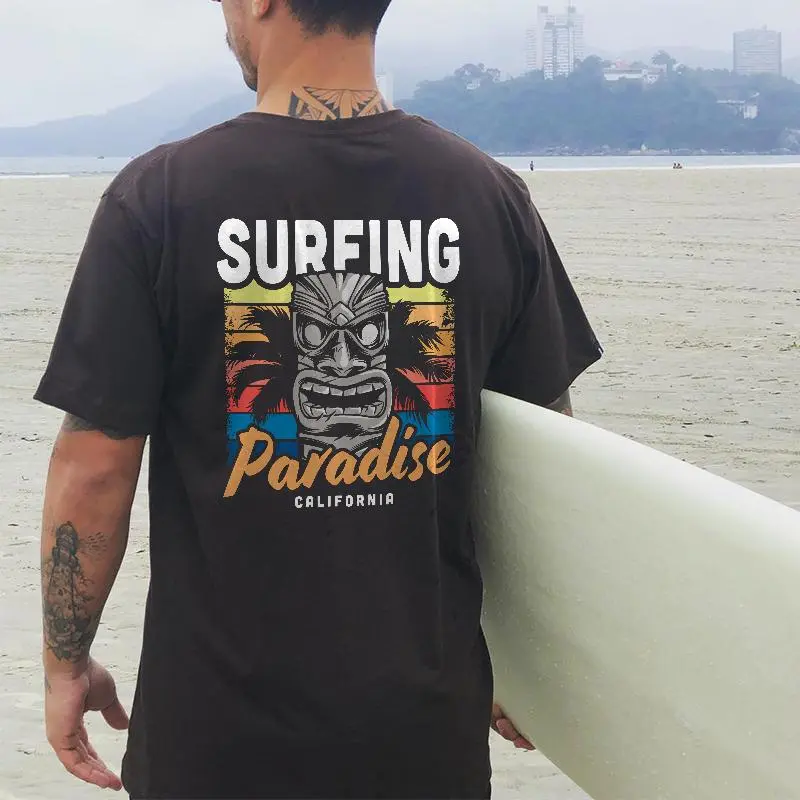 Surfing Paradise California Printed T-shirt
