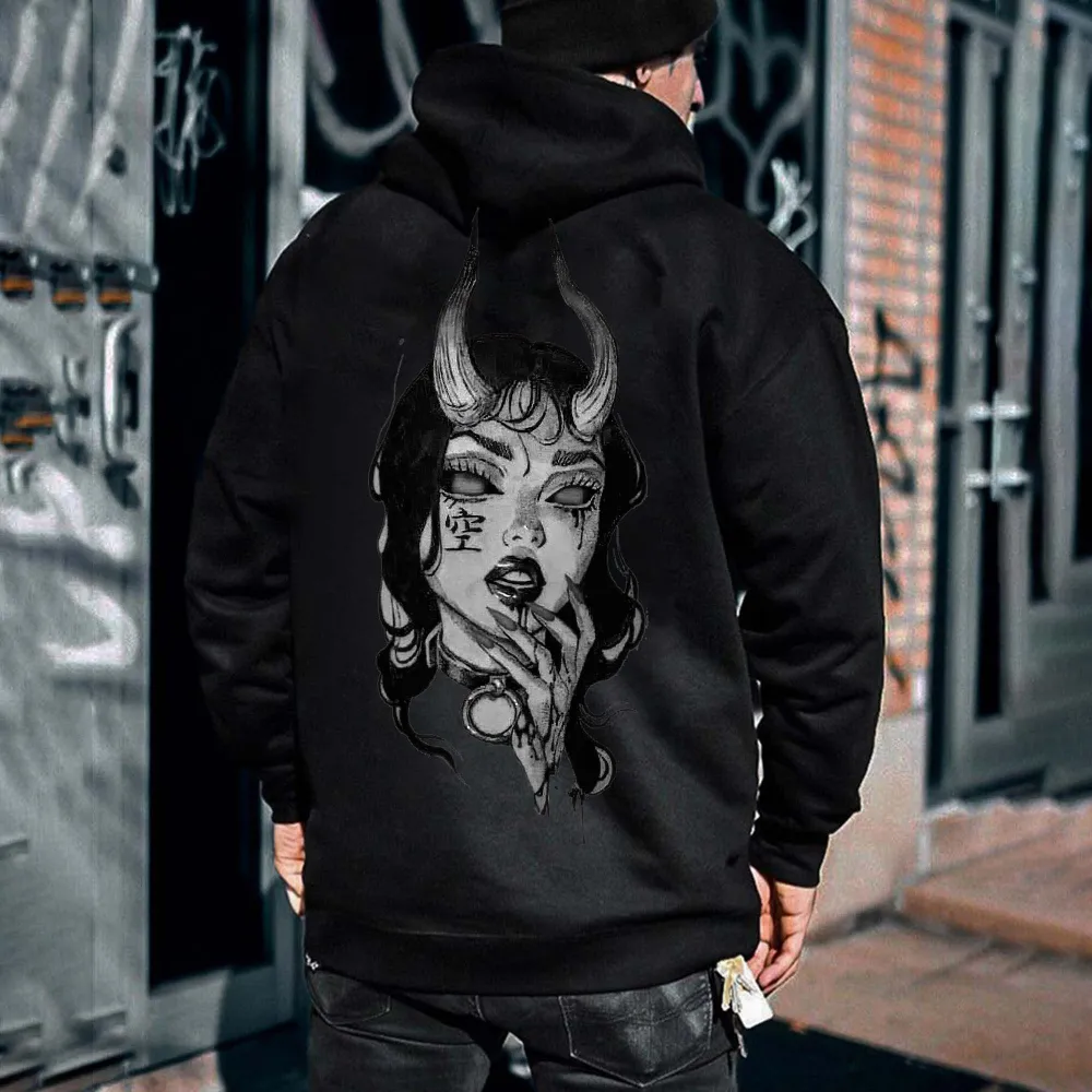 Demon Girl Printed Men's Hoodie