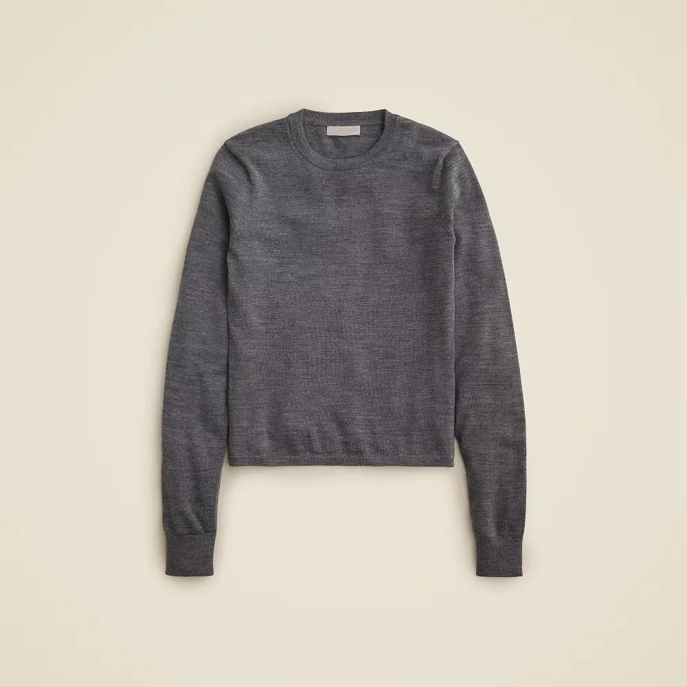 Ribbed cashmere cropped crewneck sweater