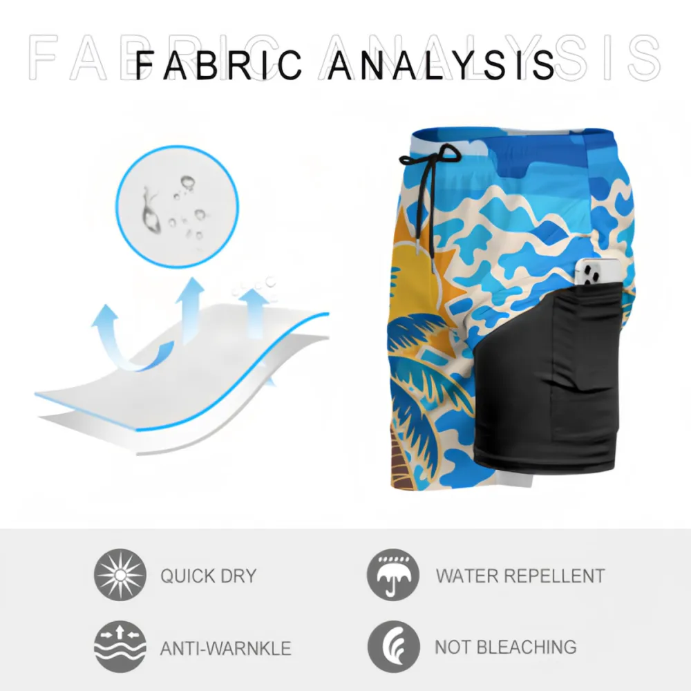 Coconut Tree Summer Sports Beach Shorts By The Sea