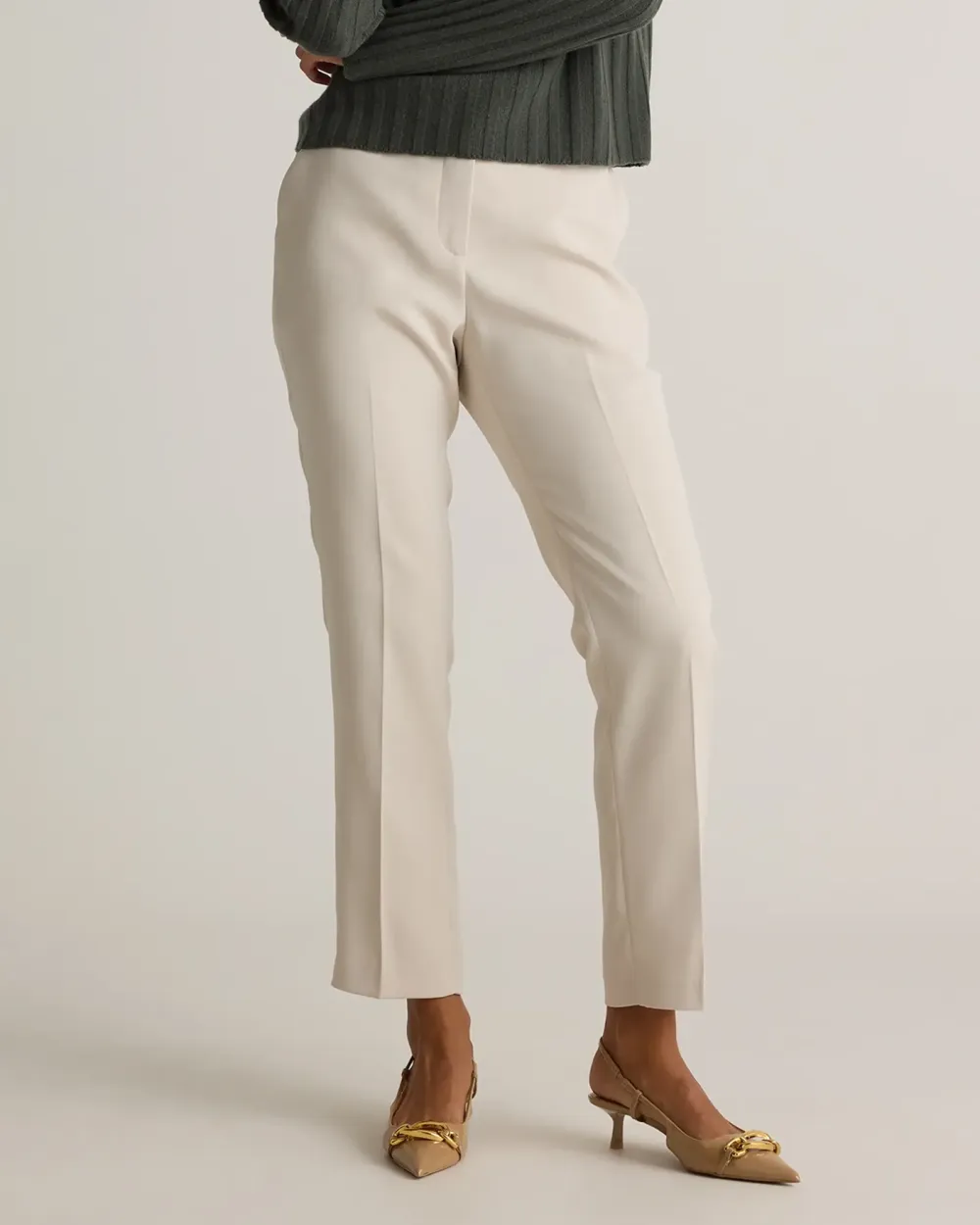 Stretch Crepe Ankle Pants