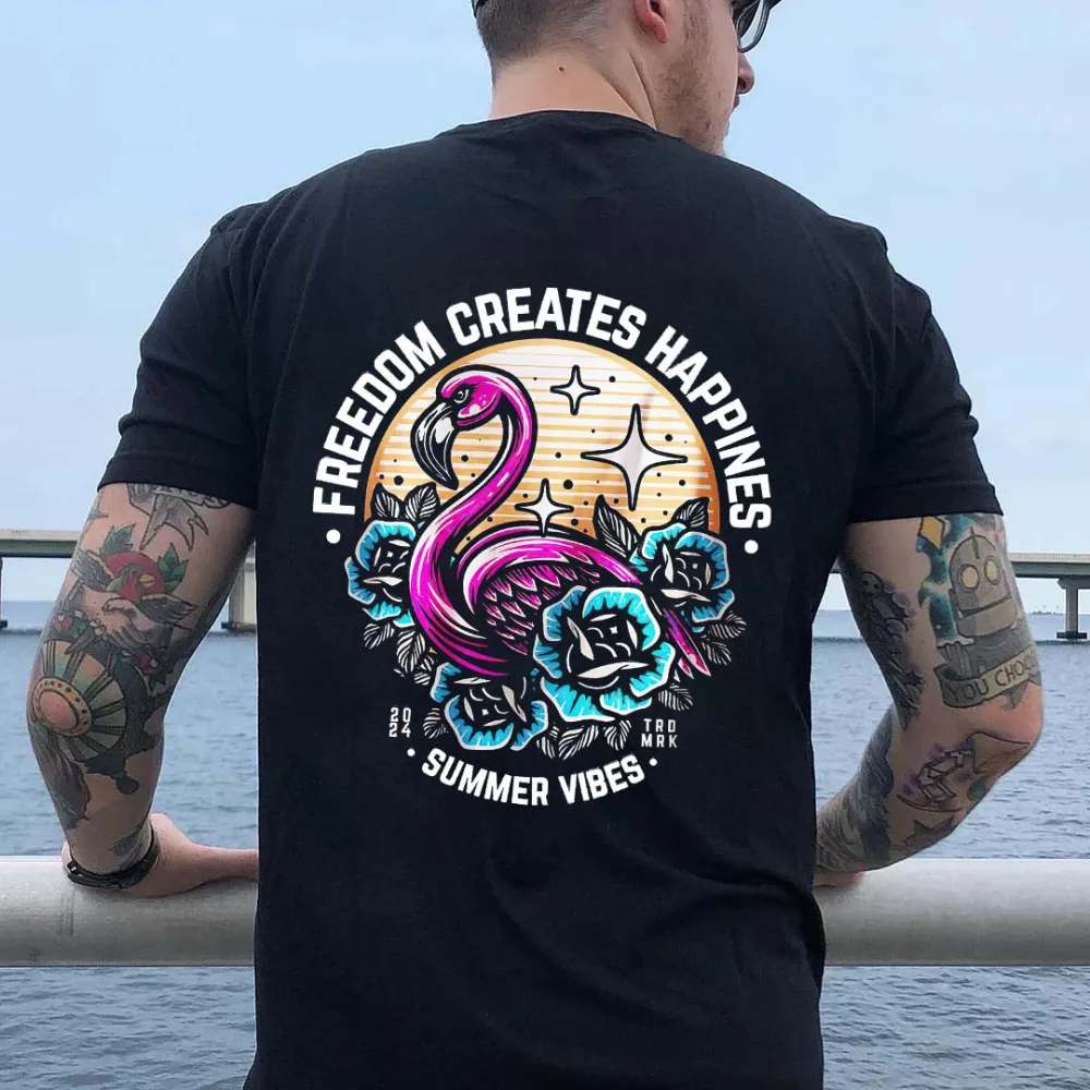 Freedom Creates Happines Printed Men's T-shirt
