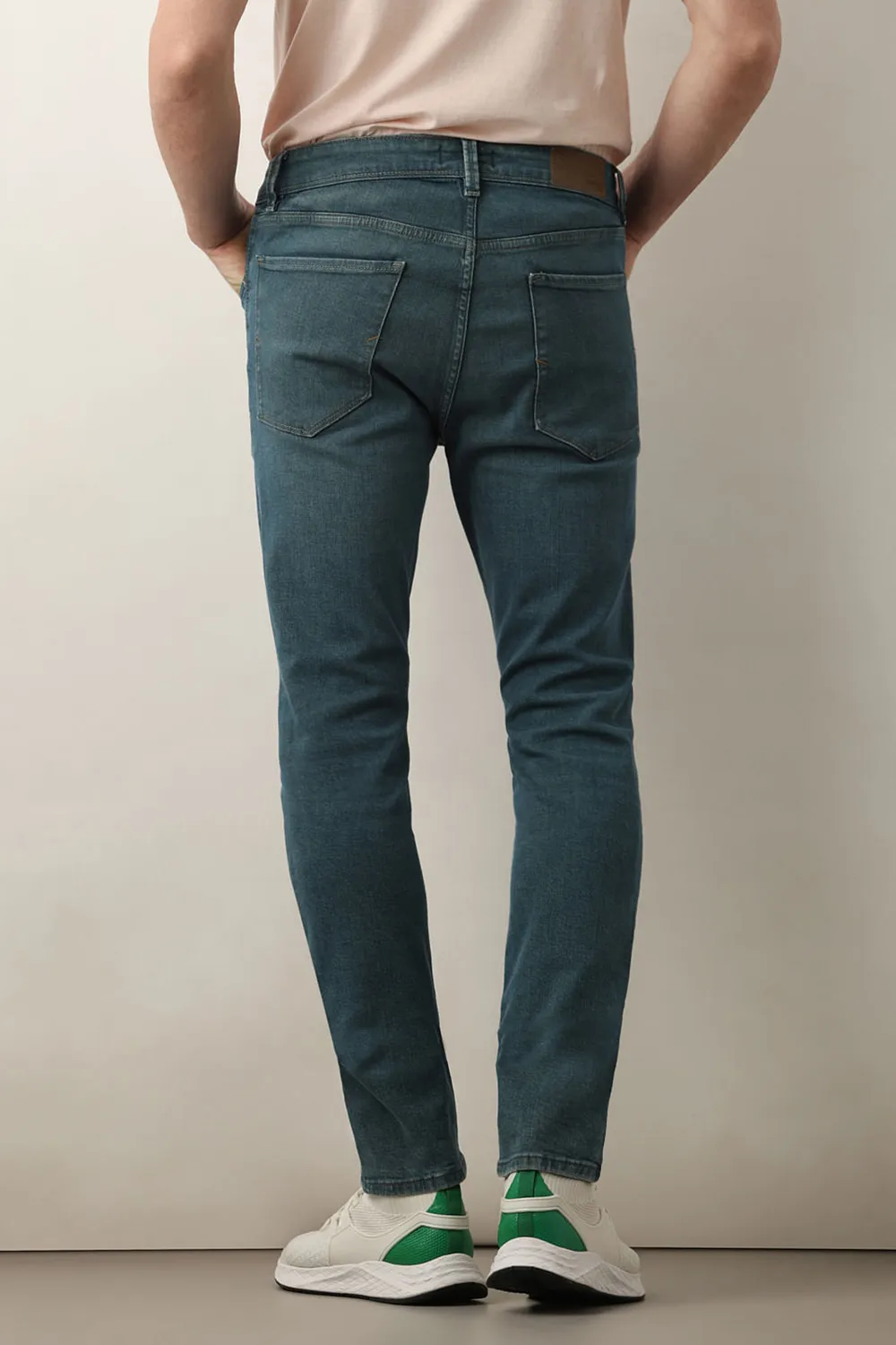 Blue Mid Rise Leon Slim Fit Jeans