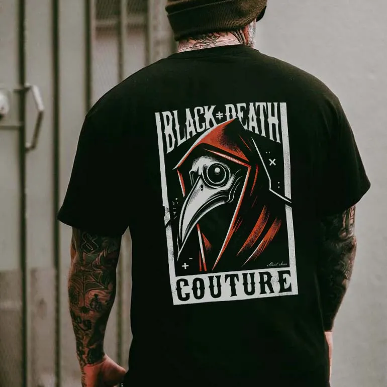 Black Death Couture Print Men T-shirts