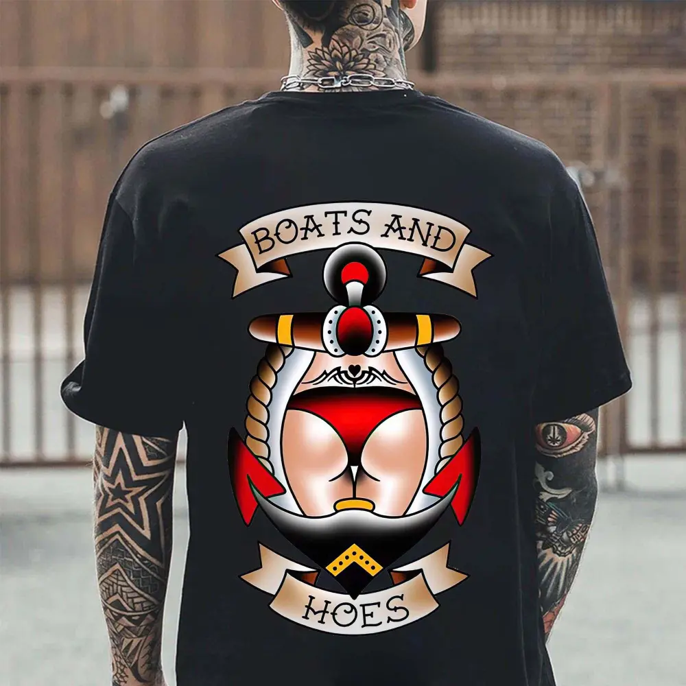 Boats And Hoes Printed Men's T-shirt
