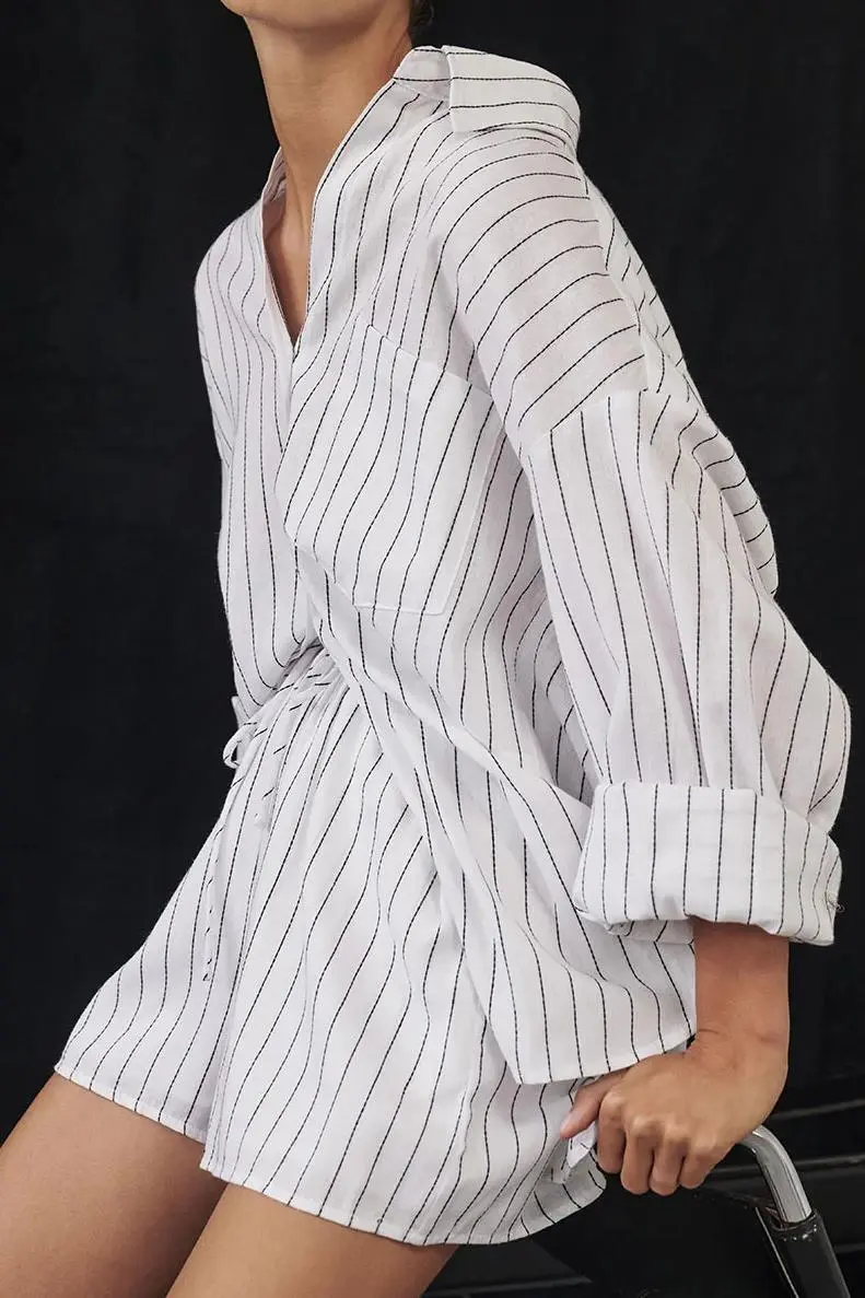 OLLIE WHITE STRIPE SHIRT