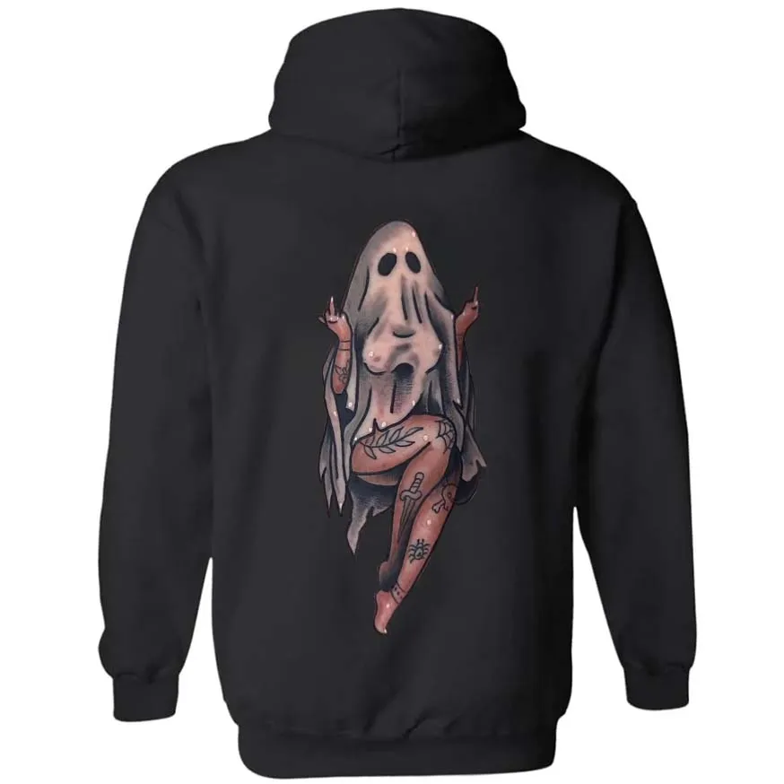 Female Ghost Temptation Printed Men's Loose Hoodie