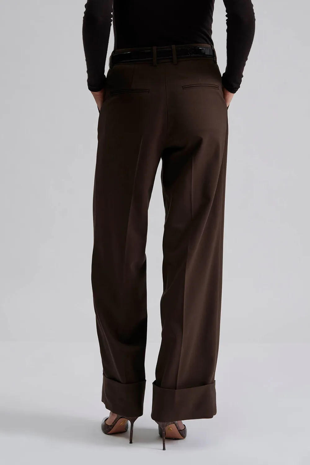 Mid Rise Wide Leg Trousers