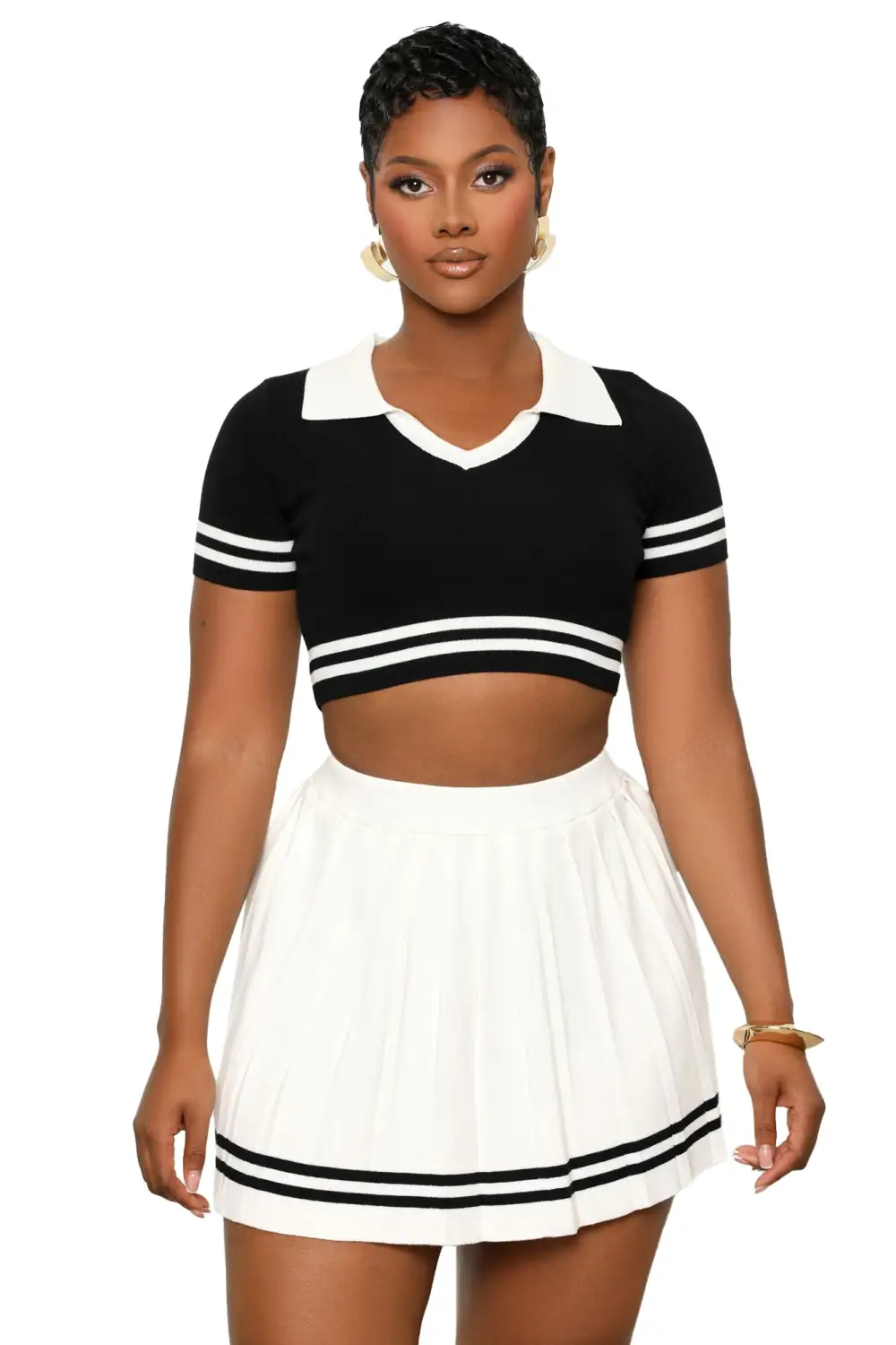 Good Game Skirt Set (Black)-FINAL SALE