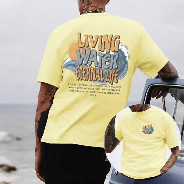 Living Water Eternal Life Mens Christian T-Shirt