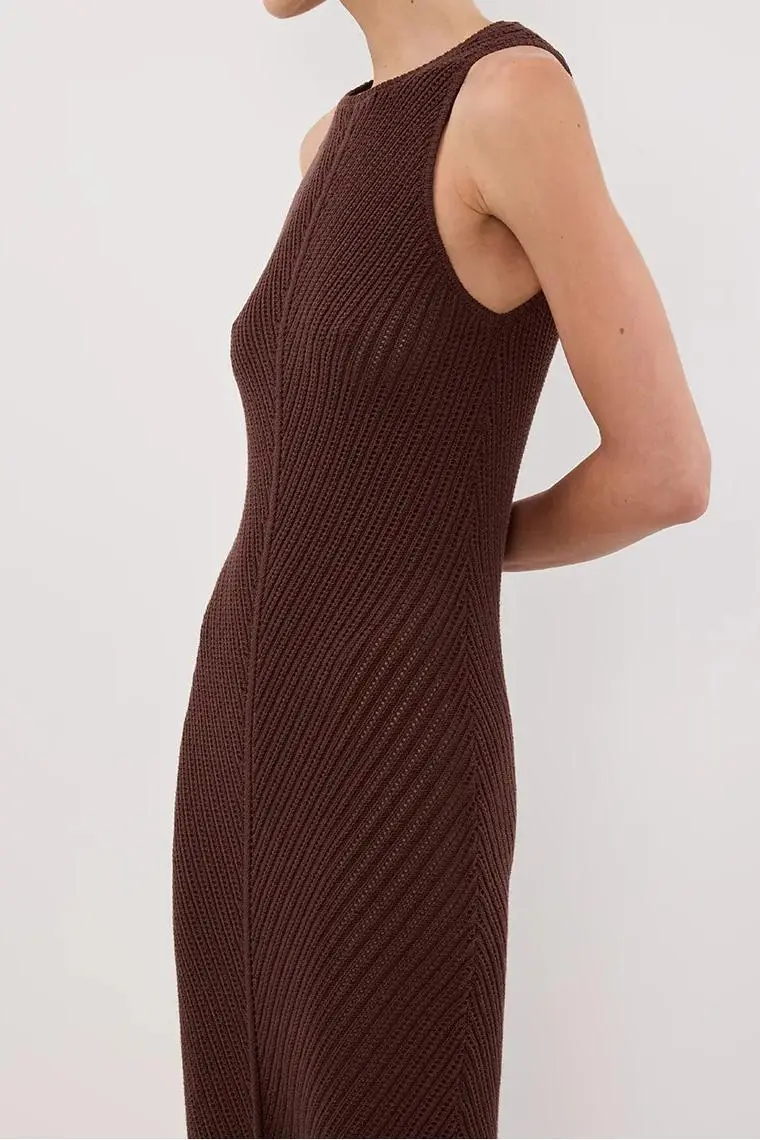 BLOOM CHOC CROCHET KNIT MAXI DRESS