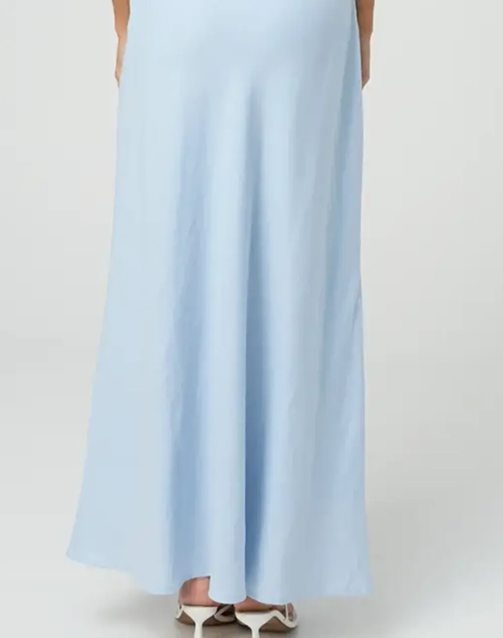 Linen Blend Strapless Maxi Dress