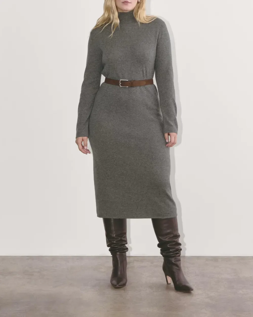 The Turtleneck Sweater Dress in Cashmere