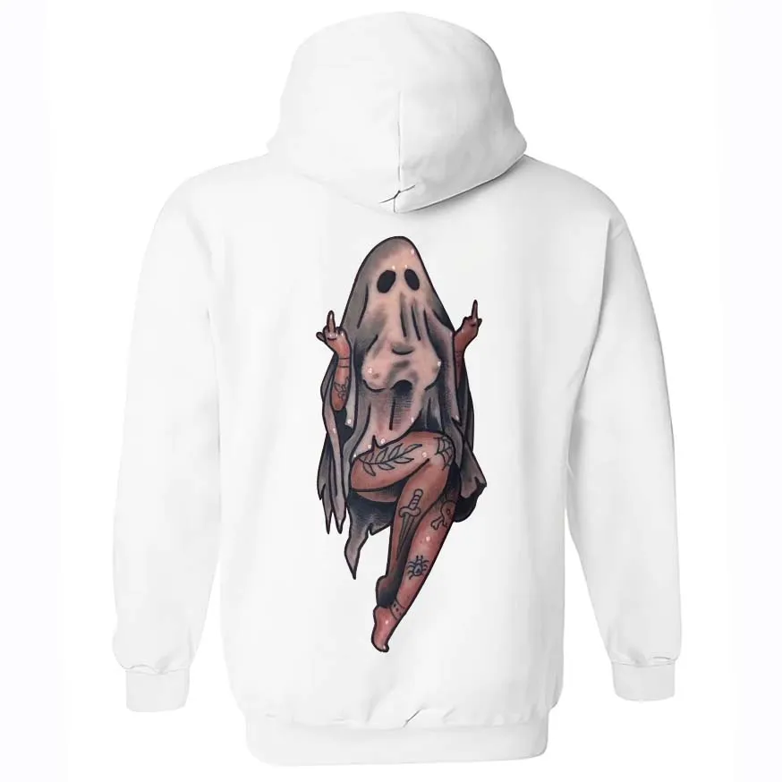 Female Ghost Temptation Printed Men's Loose Hoodie