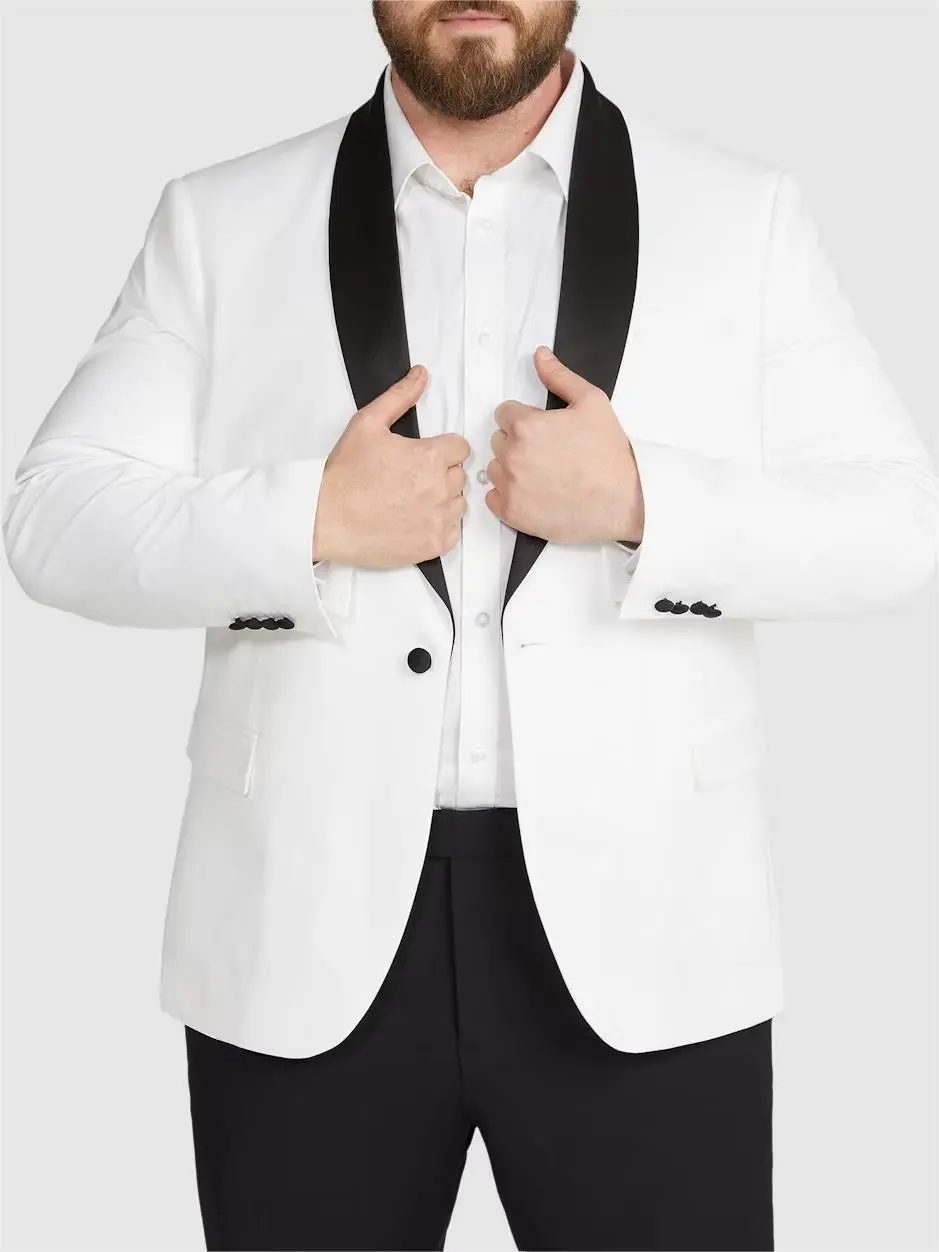 IVORY PIERCE TUXEDO SUIT JACKET