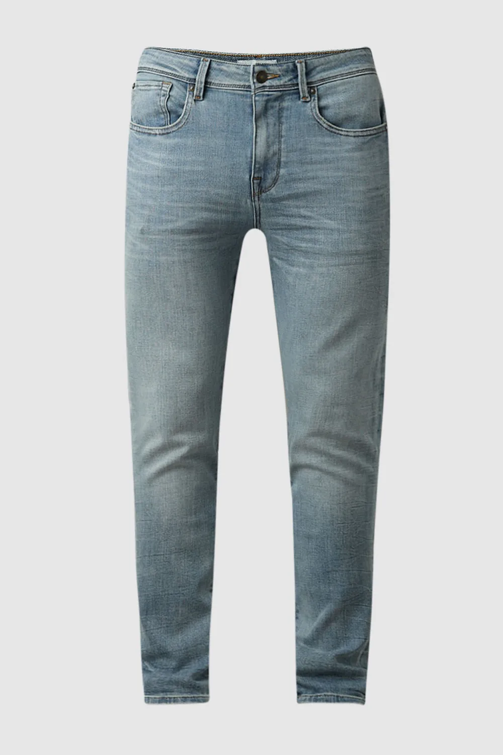 Blue Mid Rise Leon Slim Fit Jeans