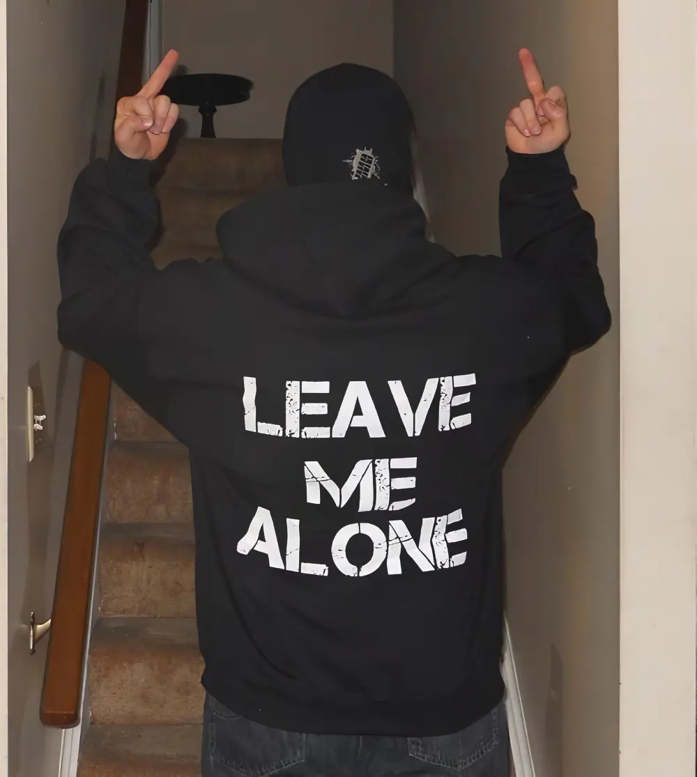 Leave Me Alone Letter Hoodie