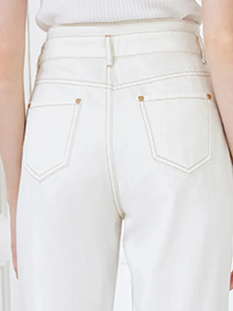 White Ankle Length Jeans