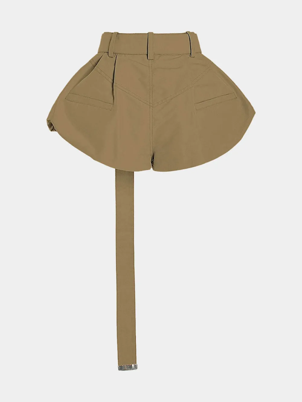 Plain Wide-Leg Shorts With Belt