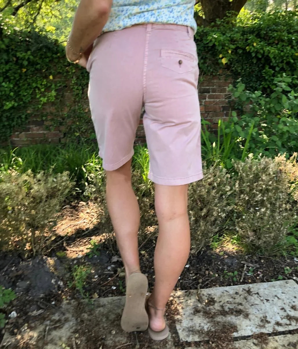 Pink High Waisted Chino Shorts