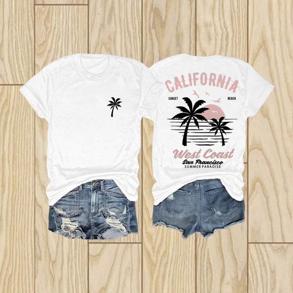 Summer Paradise Sunset Surf Beach Tee
