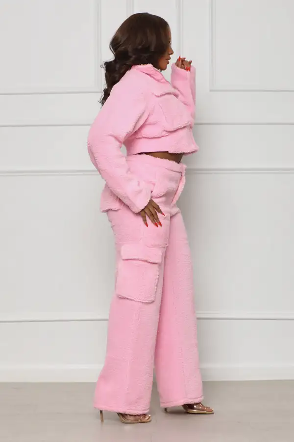 Feelin’ Sherpa Pants Set (Pink)- FINAL SALE