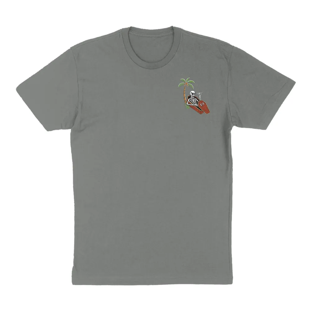 Greyish T-Shirt With A Round Neck, Pure Cotton Artistic Print Short-Sleeved Top