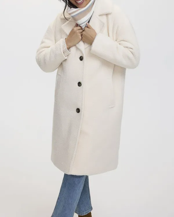 Sherpa Coat with Button Closure