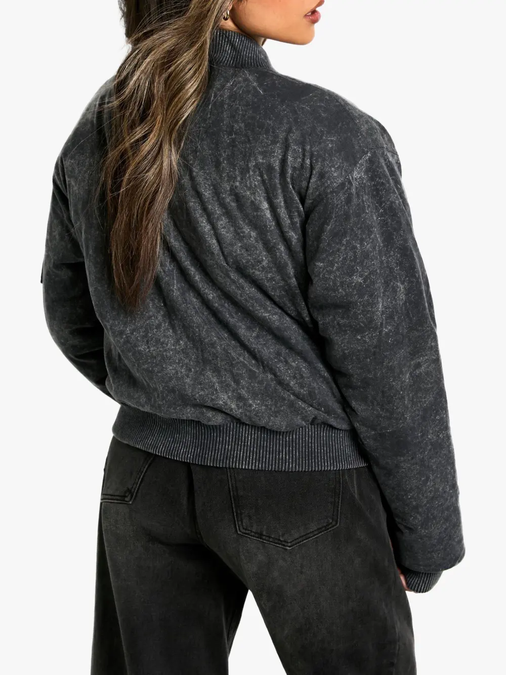 UTILITY POCKET CROPPED BOMBER JACKET