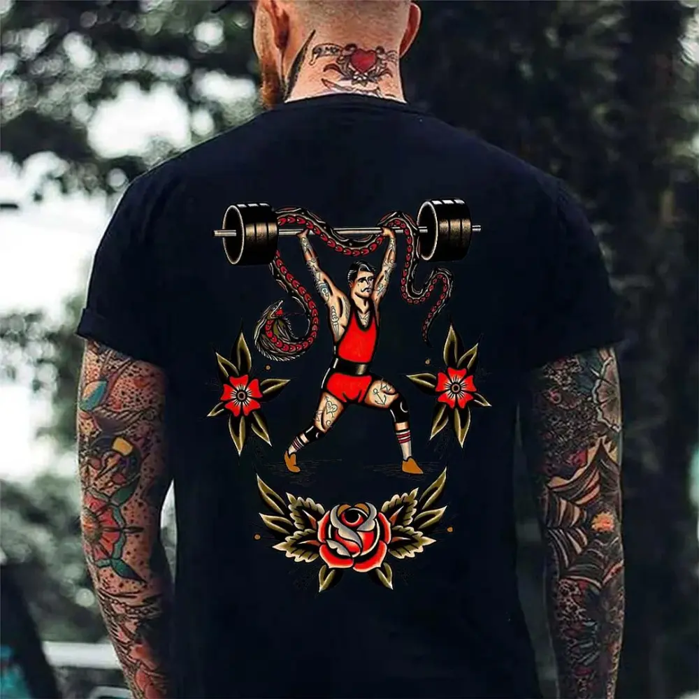 Circus Strongman Printed Men's T-shirt