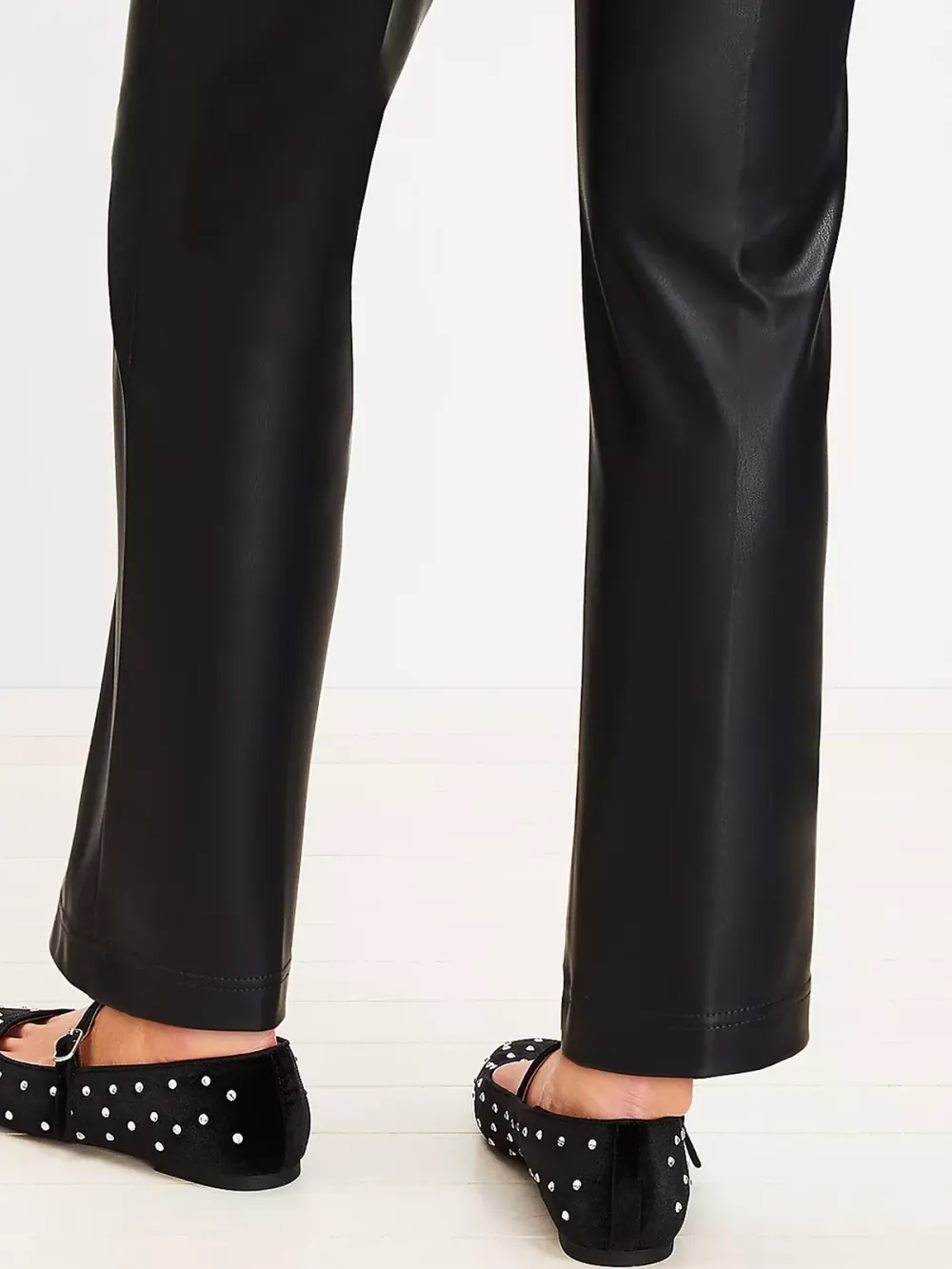 Faux Leather Straight Pants