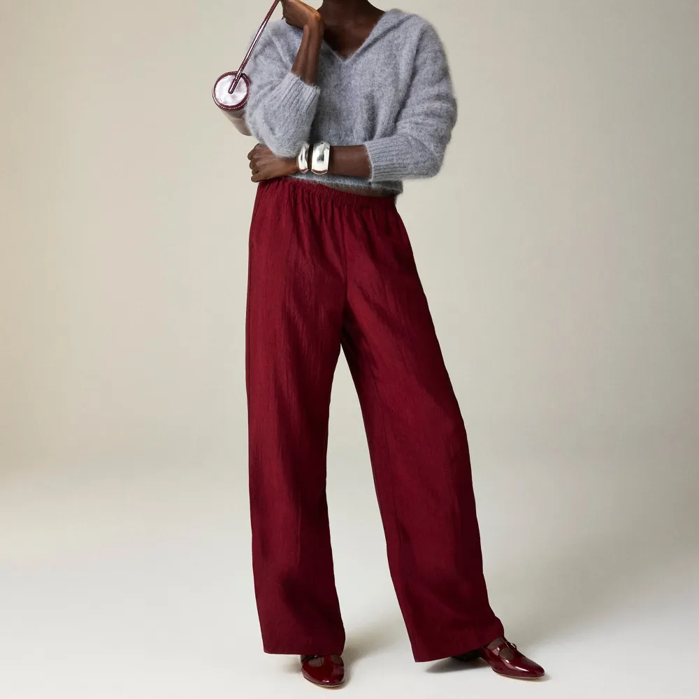 Stratus pant in textured satin