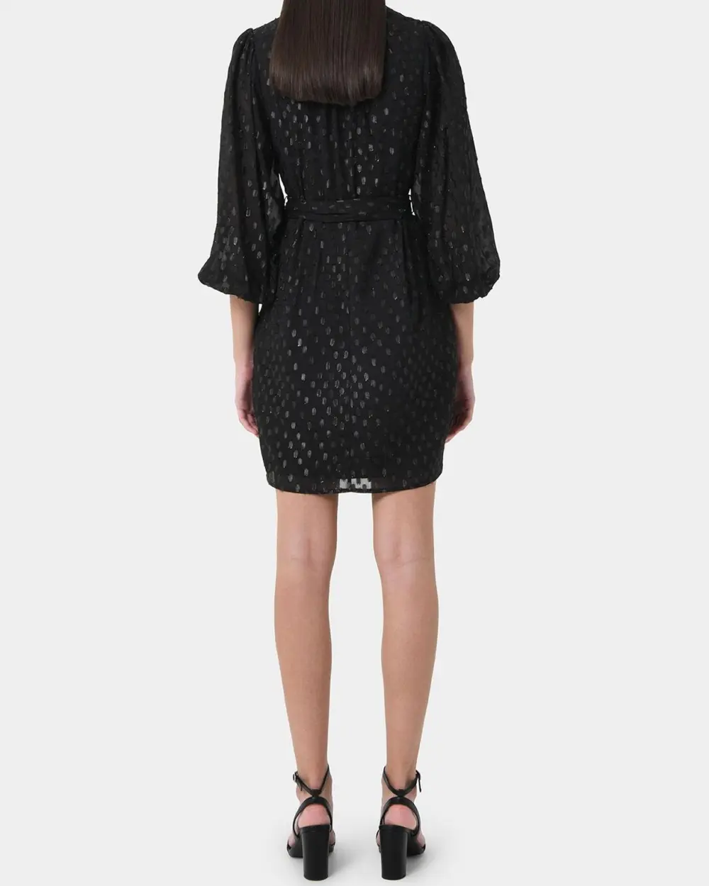 Circular Print Pattern Glitter Mini Dress