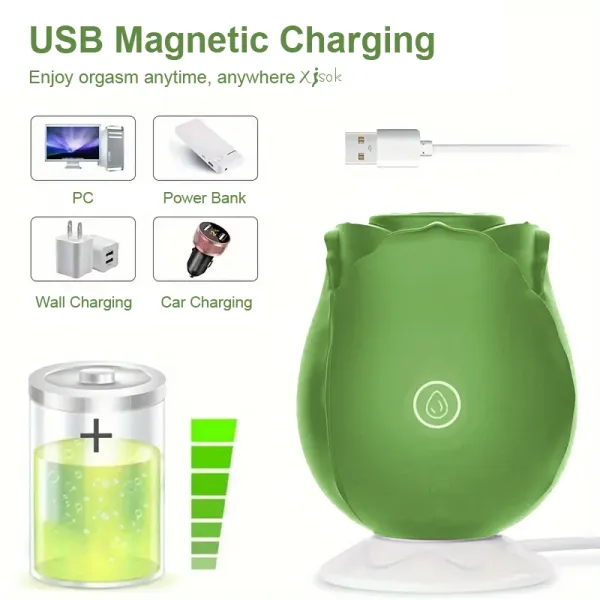 Matcha Green Rose Toy Vibrator Classic Sucking Vibrator 10 Frequency