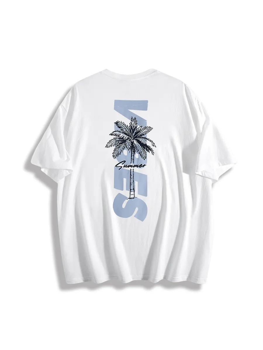 For Men Graphic Crew Neck Coconut Palm Trees T-Shirt