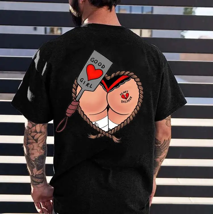 Good Girl Heart Breaker Printed Men's T-shirt