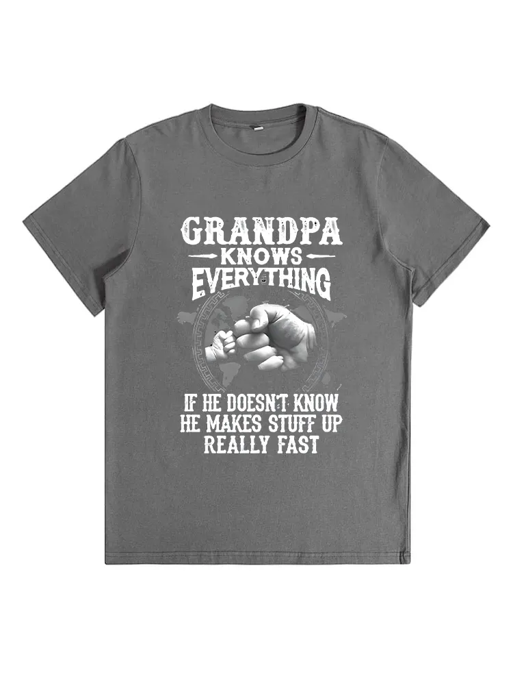 Grampy Know Everything Fathers Day For Funny Grandpa Grampy Men'S T-Shirt
