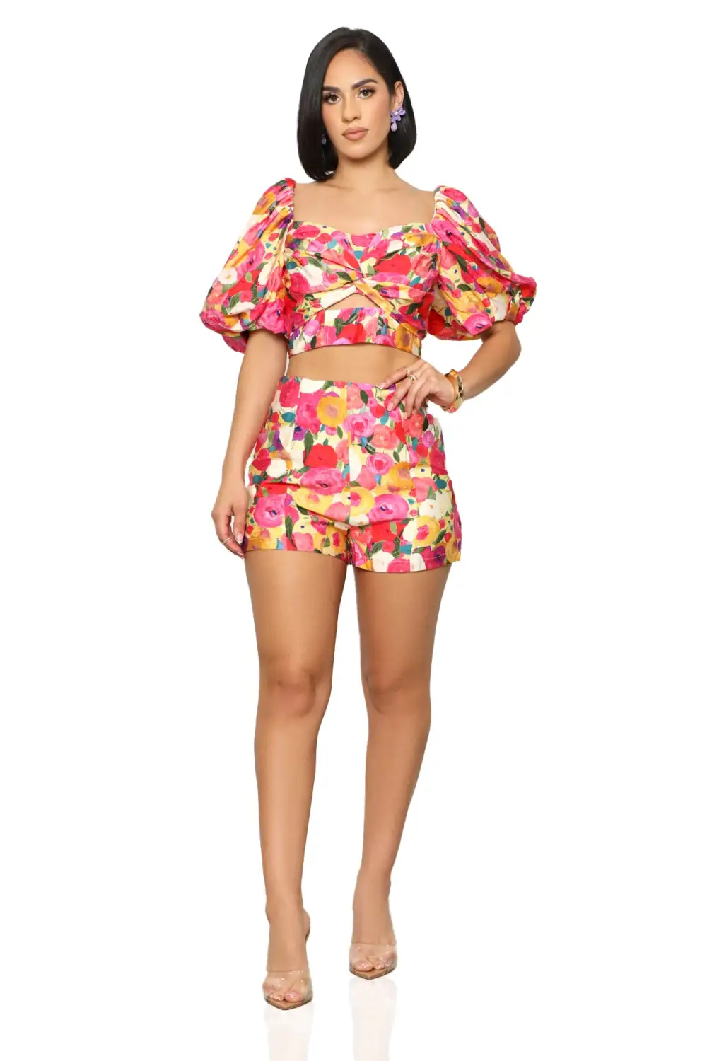 Fully Bloomed Short Set-FINAL SALE