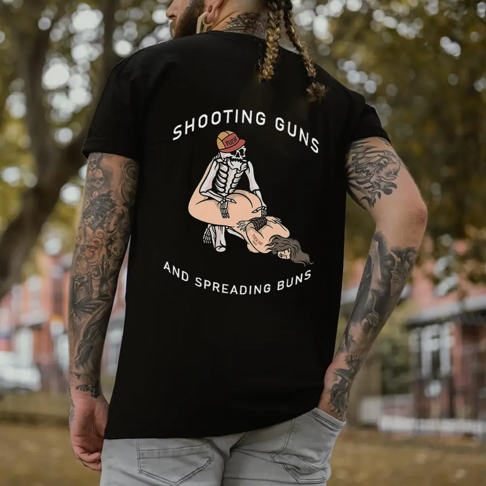 Shooting Guns Printed Men's T-shirt