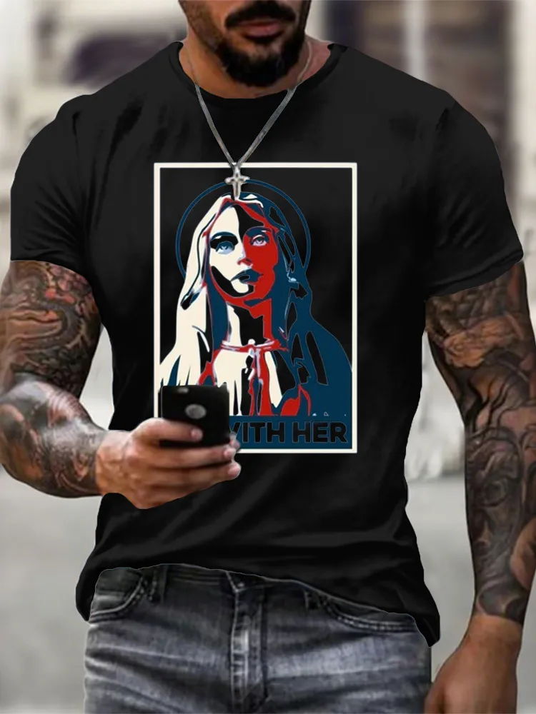 Men'S T-Shirt I'M With Her - Virgin Mary Adult T-Shirt Apostolic Gifts T-Shirt