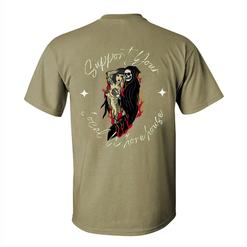 Support Your Local Whorehouse Printed Men's T-shirt