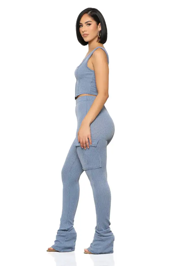 The One Ribbed Set (Blue)- FINAL SALE