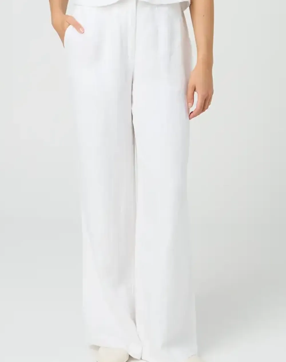 Linen Pleat Wide Leg Pant