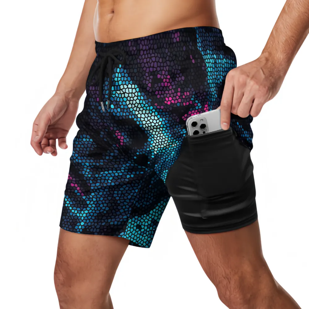 Various Colors Snake Print Fashionable Sports Beach Shorts