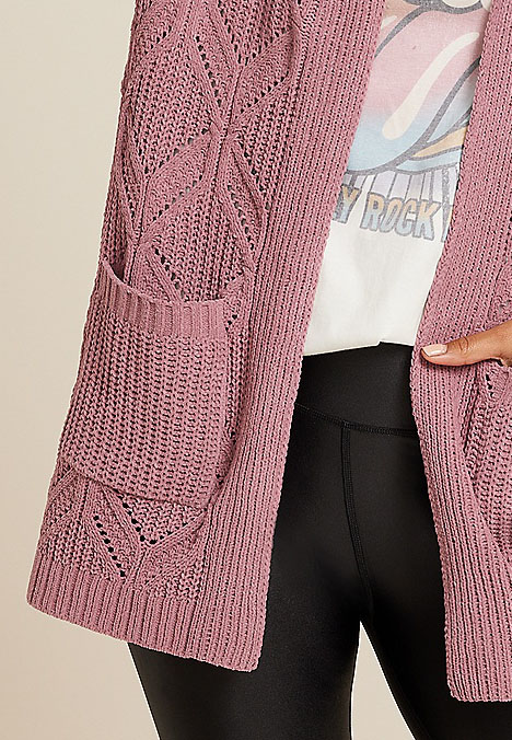 Diamond Stitch Pocket Cardigan