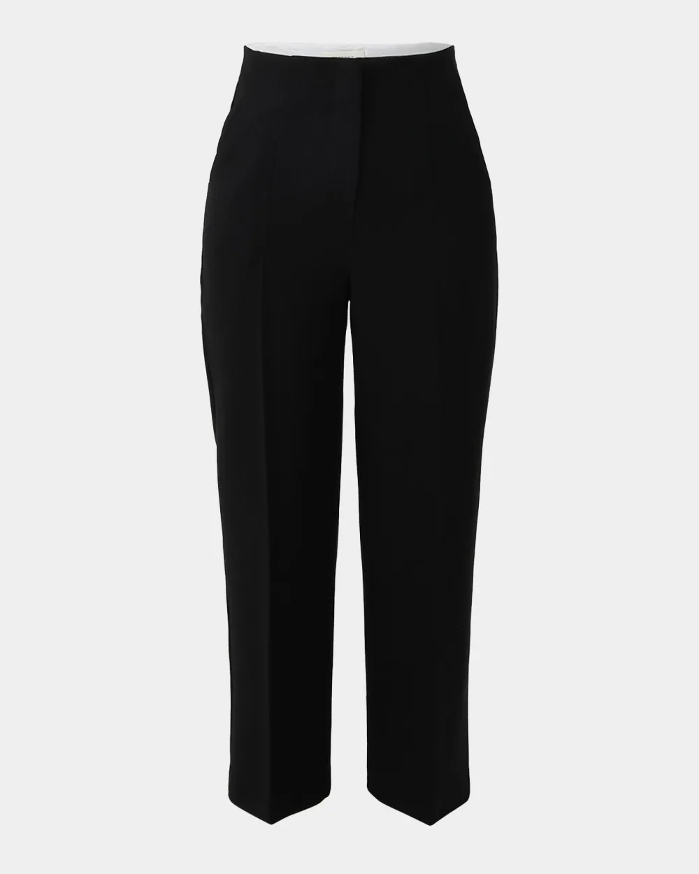 Tailored Crop High Waisted Pants -Black