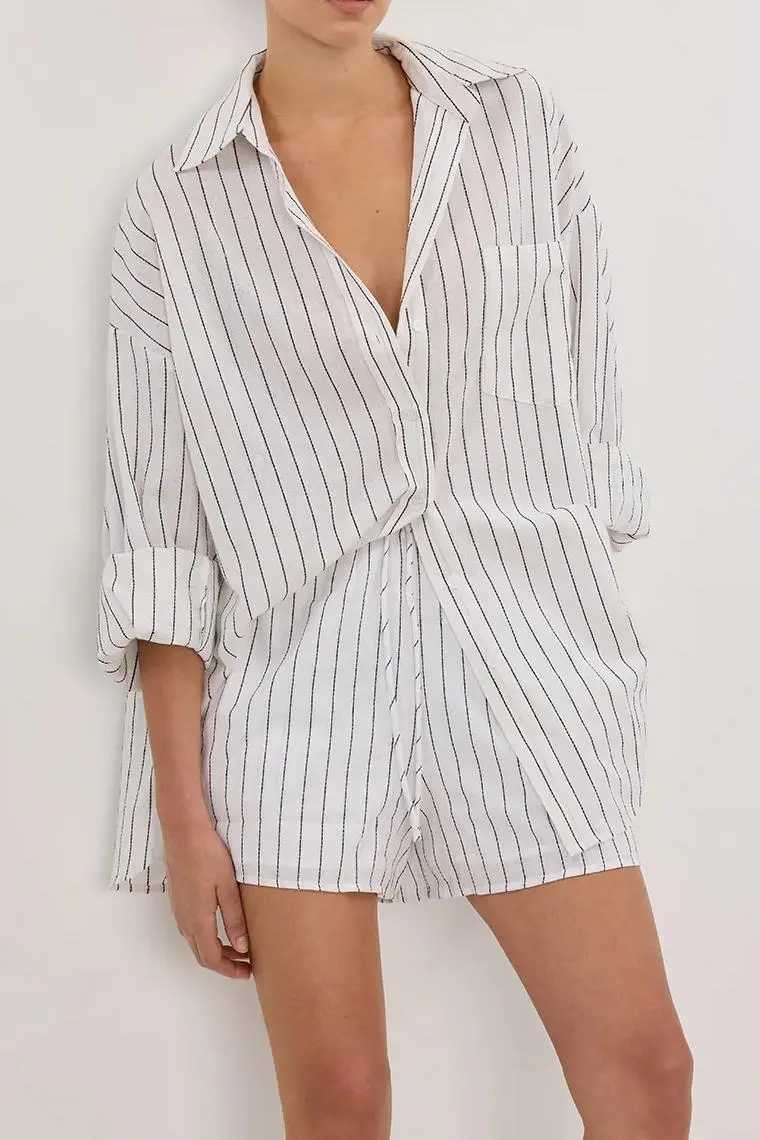 OLLIE WHITE STRIPE SHIRT