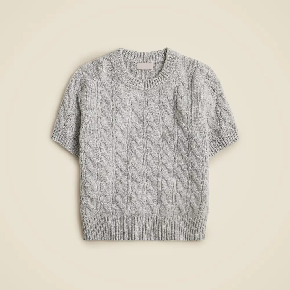 Cashmere cable-knit T-shirt